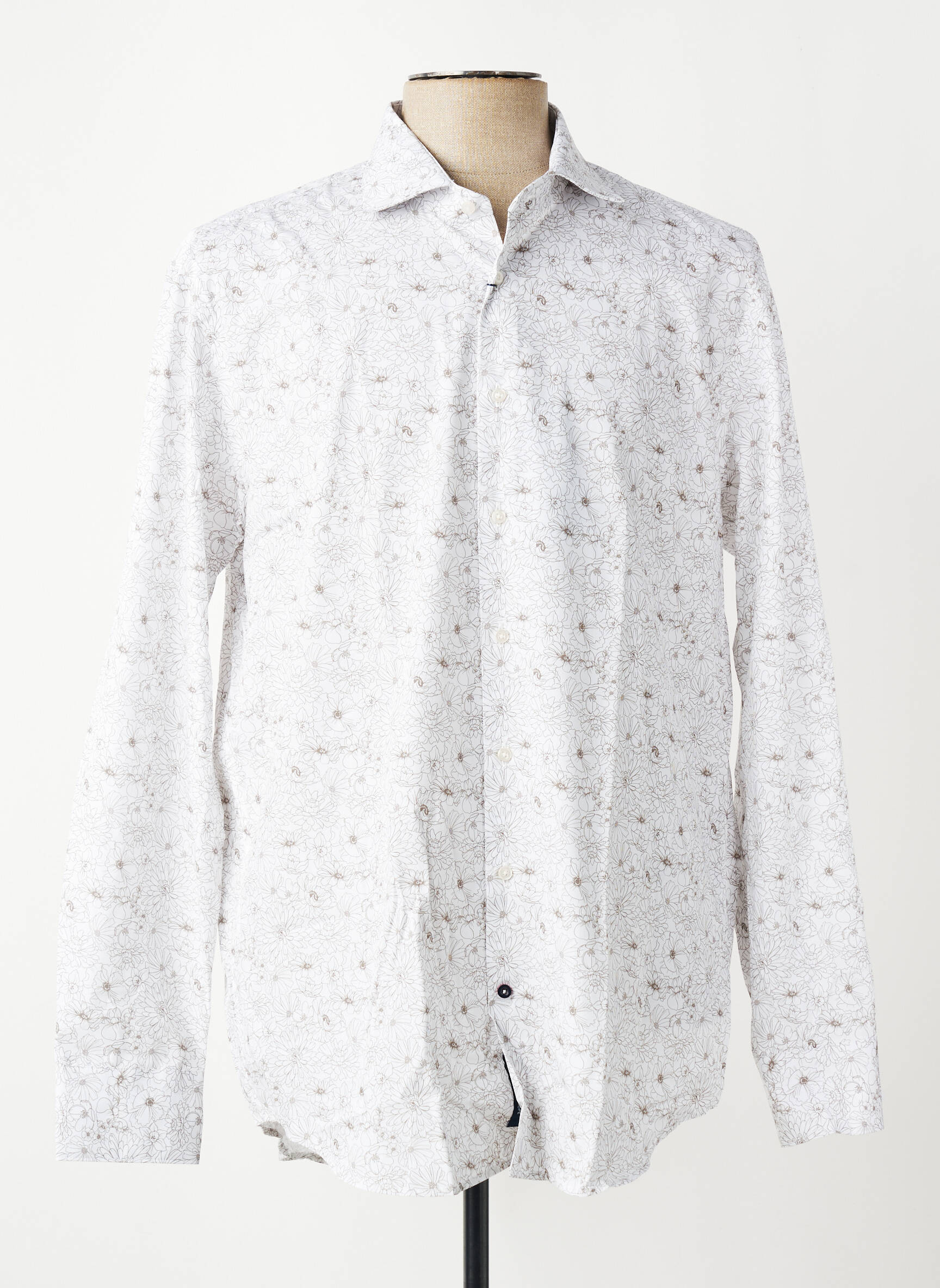 Chemise manches longues coupe cintrée marron DANIEL HECHTER homme