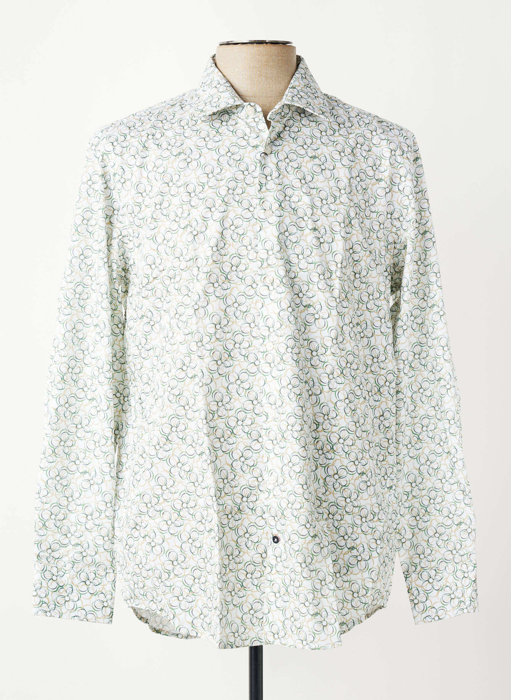 Chemise manches longues coupe cintrée vert DANIEL HECHTER homme