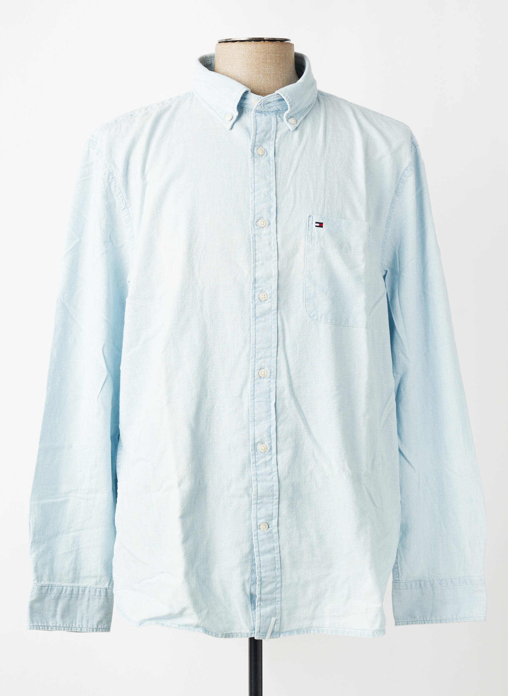 Chemise manches longues poches bleu TOMMY HILFIGER homme