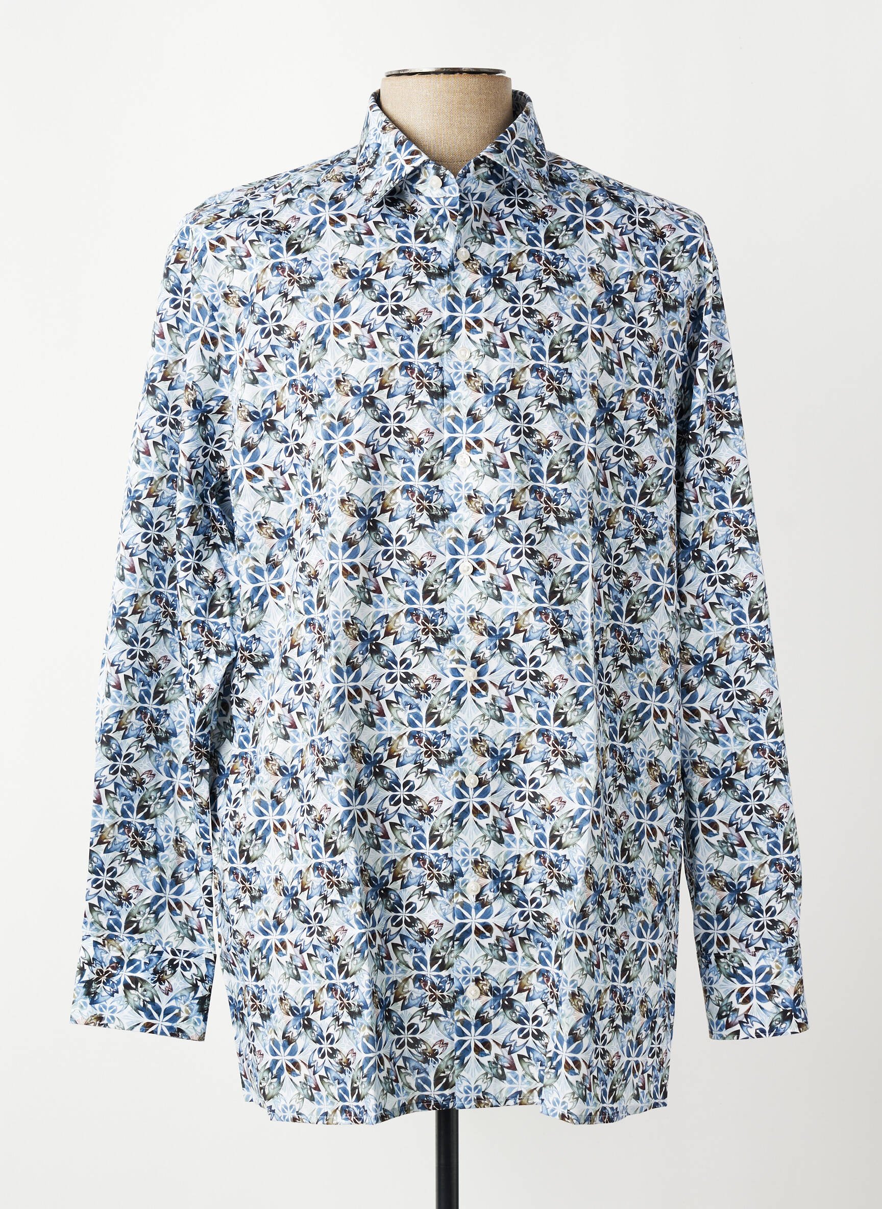 Chemise manches longues coupe droite bleu OLYMP homme