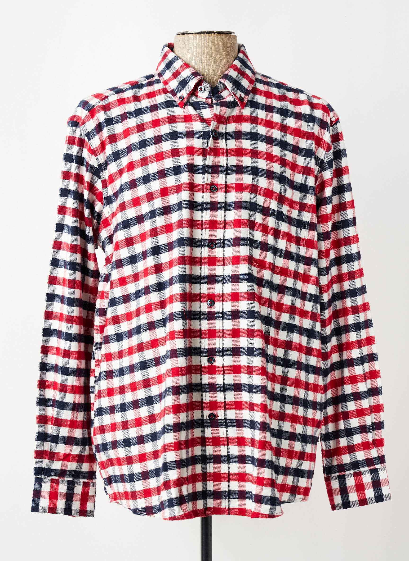 Chemise manches longues poches rouge DANIEL HECHTER homme