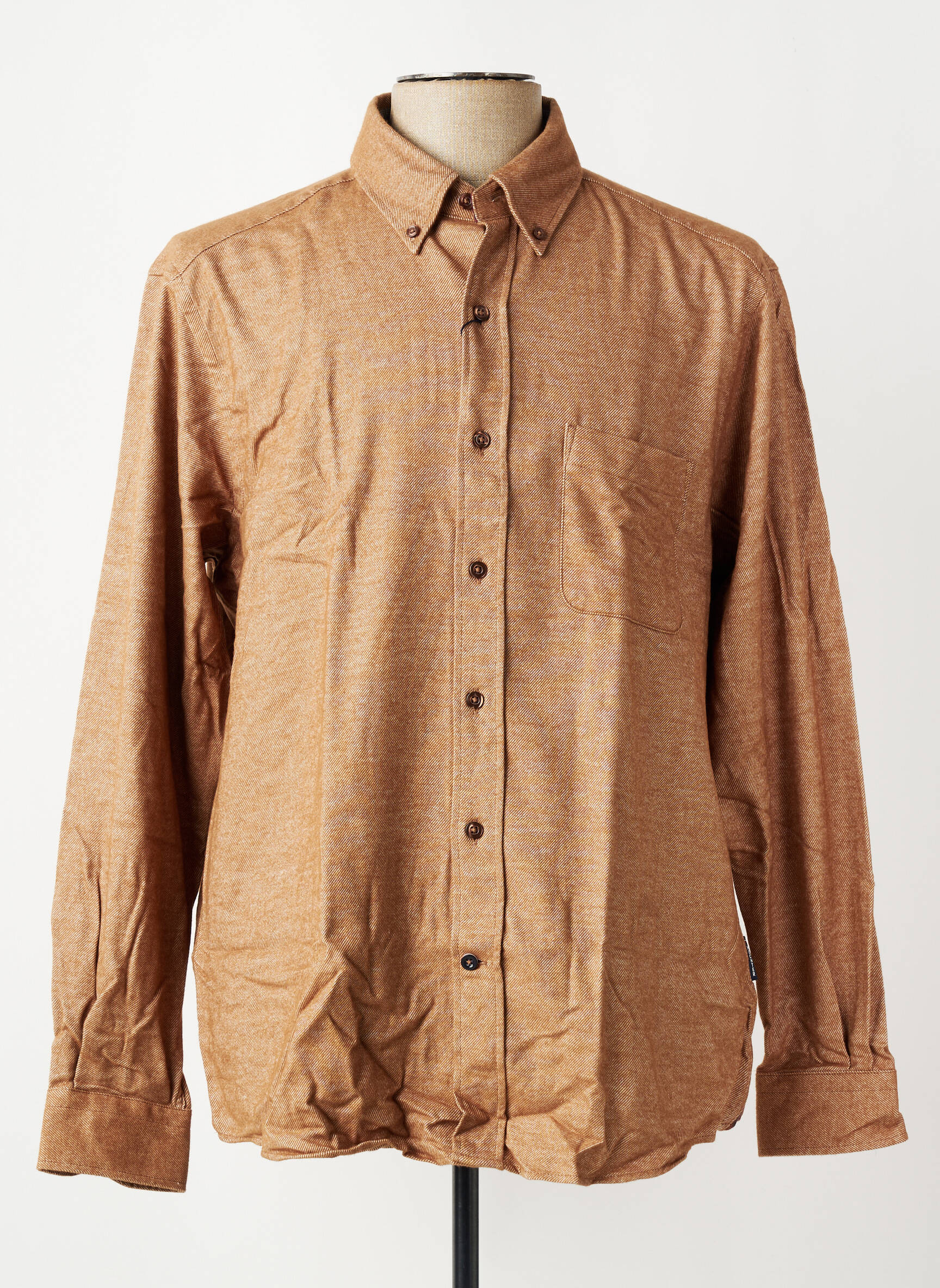 Chemise manches longues poches marron DANIEL HECHTER homme