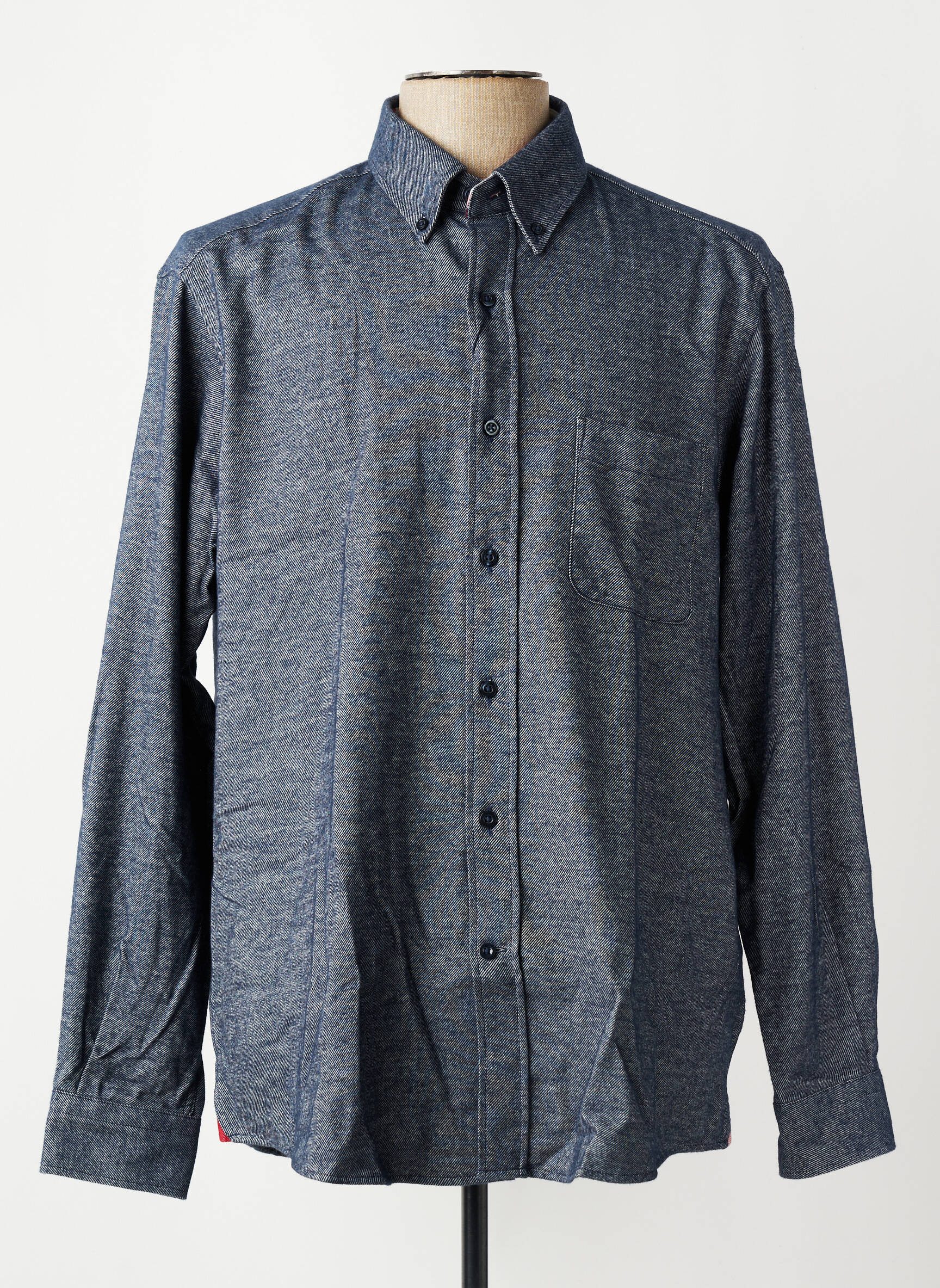 Chemise manches longues poches bleu DANIEL HECHTER homme