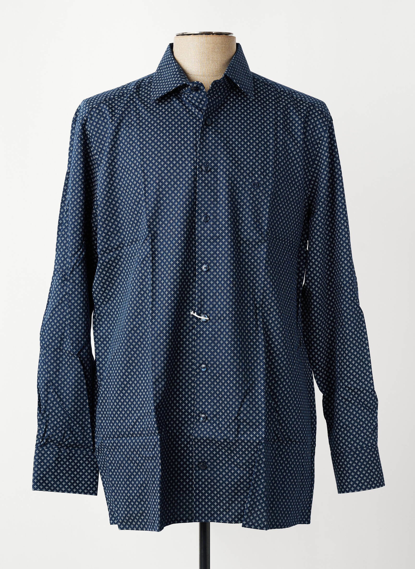 Chemise manches longues imprimé fantaisie bleu OLYMP homme