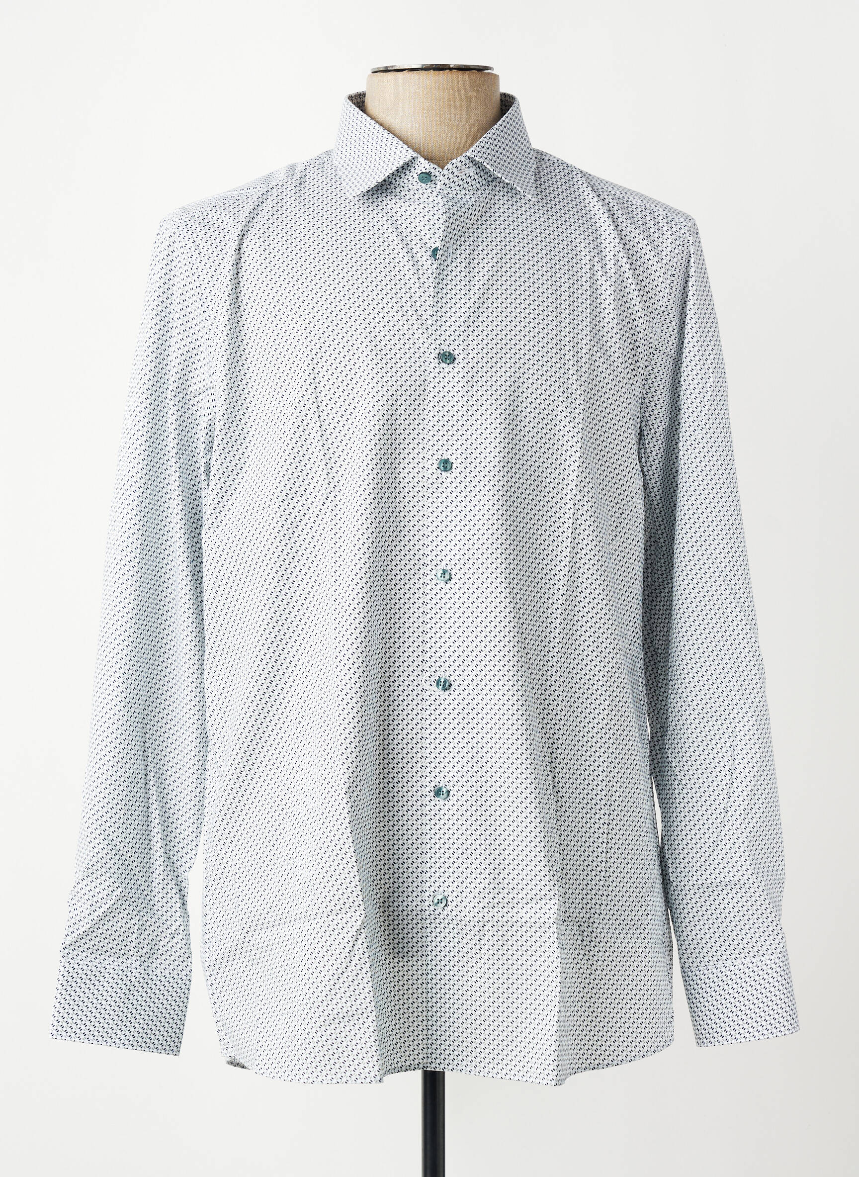 Chemise manches longues imprimé fantaisie vert OLYMP homme