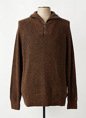 Pull coupe droite manches longues marron TOMMY HILFIGER femme