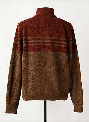 Pull col roulé manches longues manches longues marron DELAHAYE homme