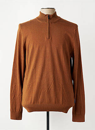 Pull manches longues manches longues marron HECHTER STUDIO homme