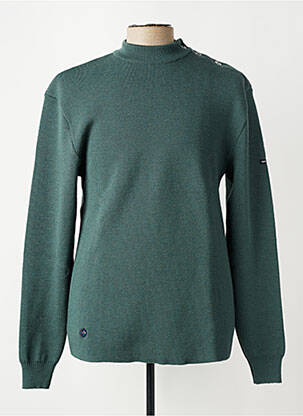 Pull col rond manches longues vert SAINT JAMES homme