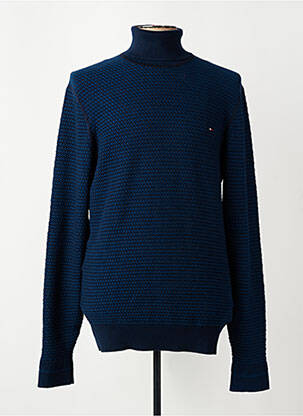 Pull col roulé manches longues manches longues bleu TOMMY HILFIGER homme