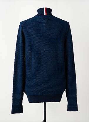 Pull col roulé manches longues manches longues bleu TOMMY HILFIGER homme