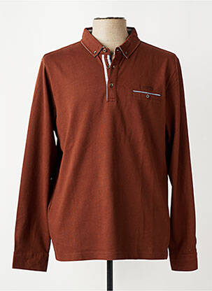 Polo manches longues manches longues marron DELAHAYE homme