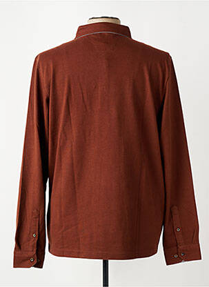 Polo manches longues manches longues marron DELAHAYE homme