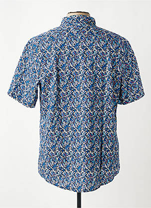 Chemise manches courtes imprimé fantaisie bleu OLYMP homme