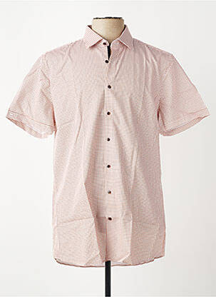 Chemise manches courtes imprimé fantaisie orange OLYMP homme