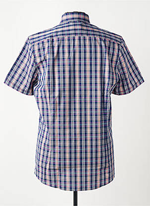 Chemise manches courtes imprimé carreaux bleu OLYMP homme