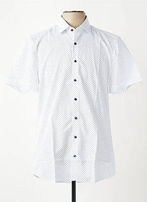 Chemise manches courtes imprimé fantaisie blanc OLYMP homme