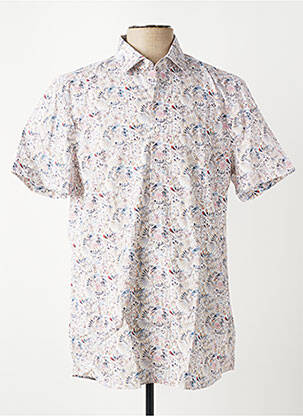Chemise manches courtes imprimé fantaisie blanc OLYMP homme