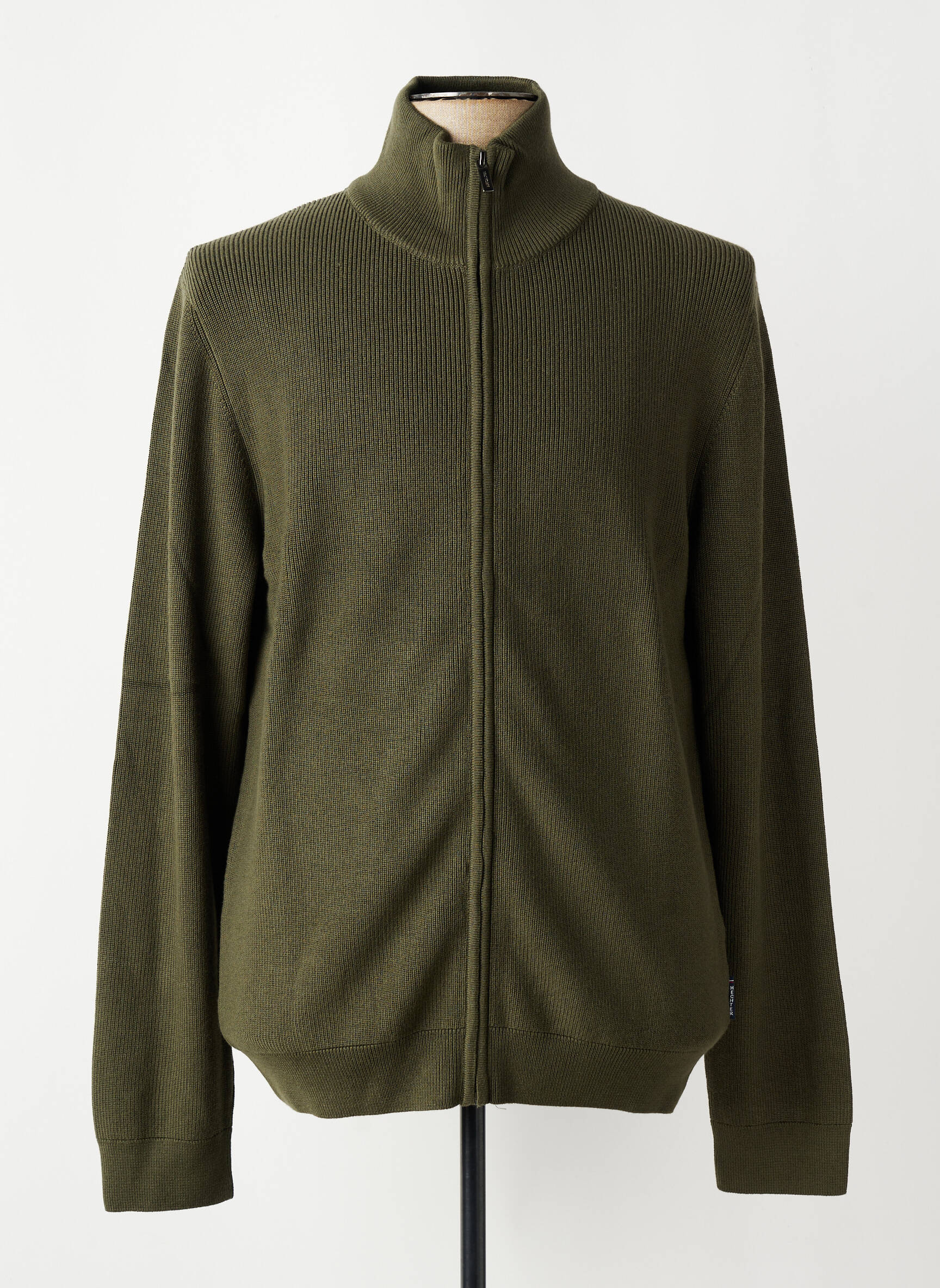 Gilet manches longues maille fine vert HECHTER STUDIO homme