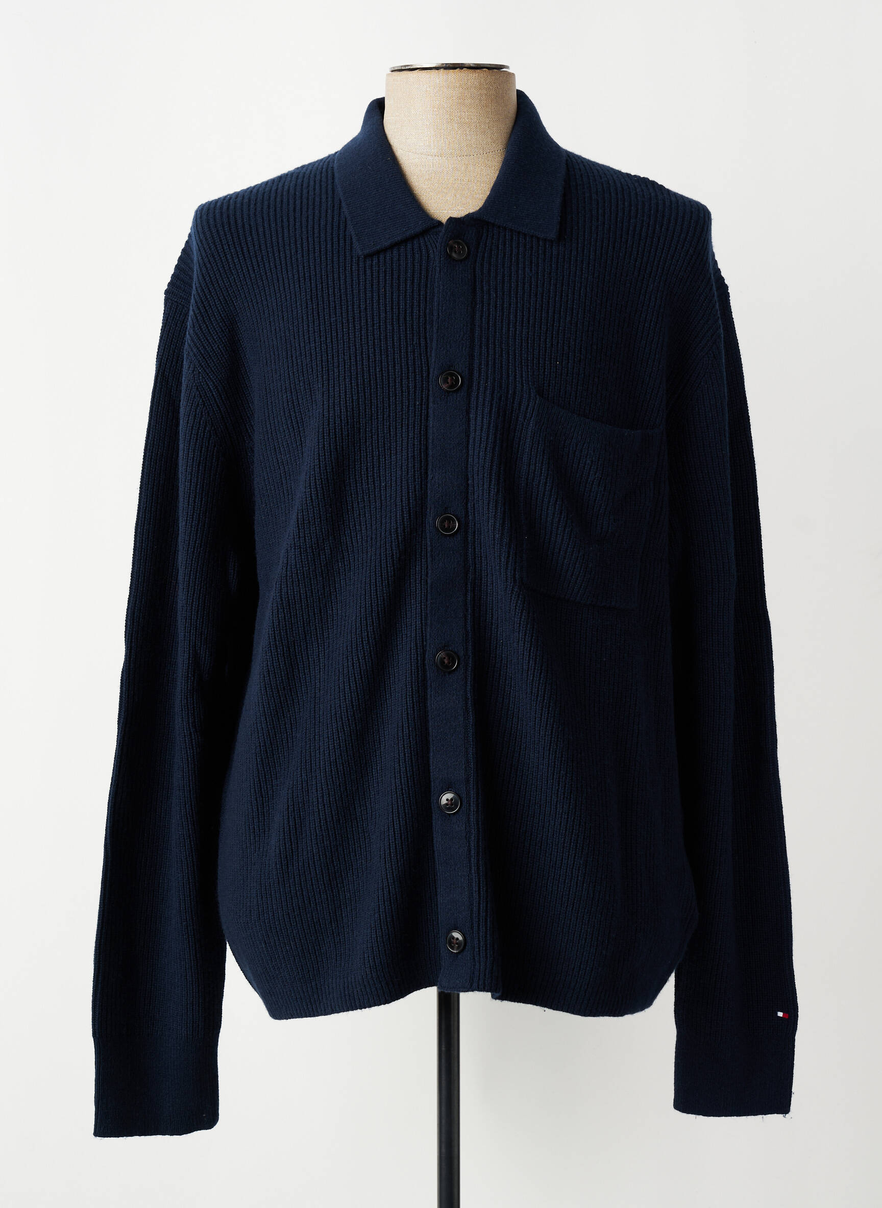 Gilet manches longues fermeture boutonnée sur le devant bleu TOMMY HILFIGER homme