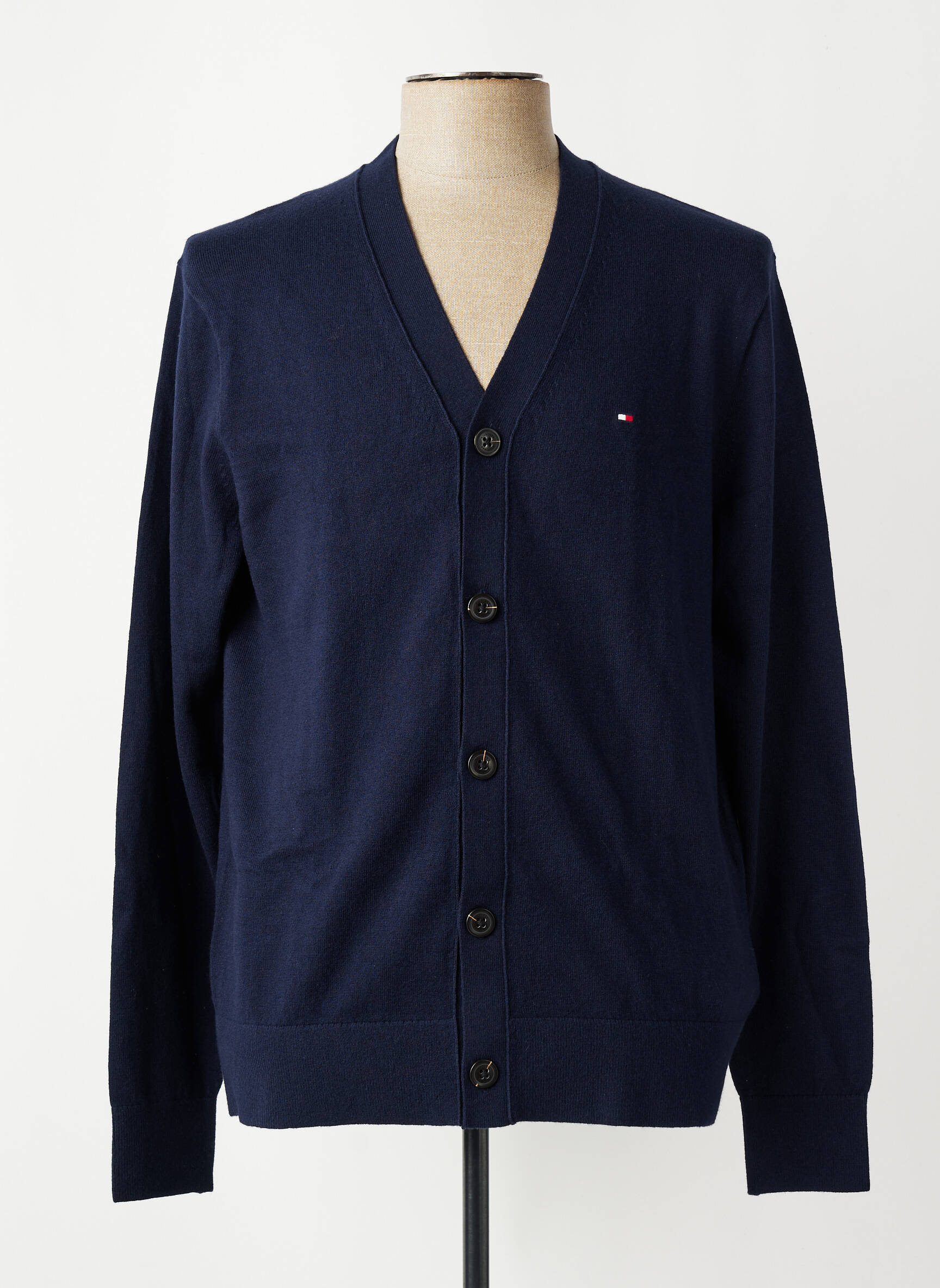Gilet manches longues fermeture boutonnée sur le devant bleu TOMMY HILFIGER femme