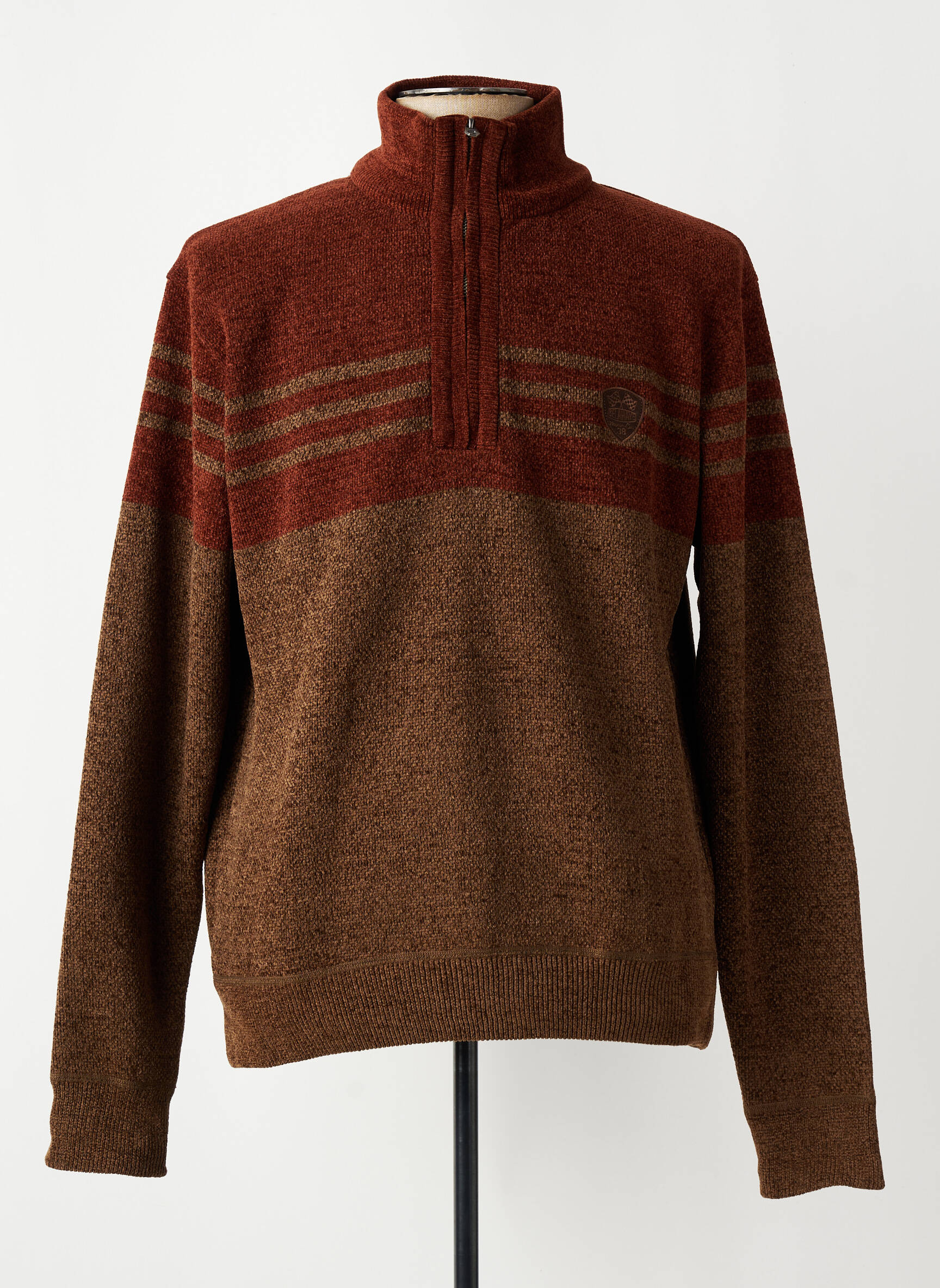 Pull col roulé manches longues manches longues marron DELAHAYE homme