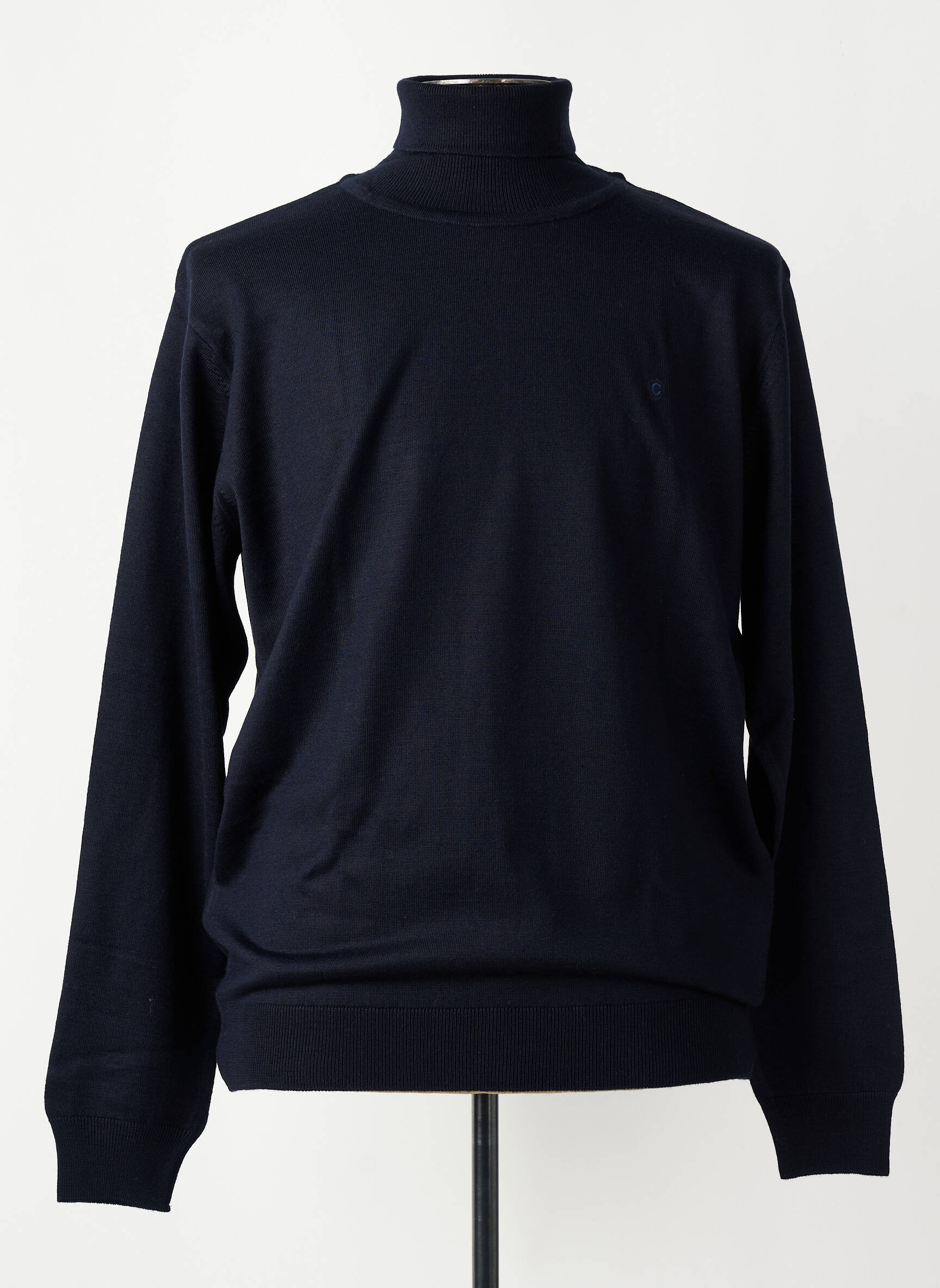 Pull col roulé coupe cintrée manches longues noir COFOX homme
