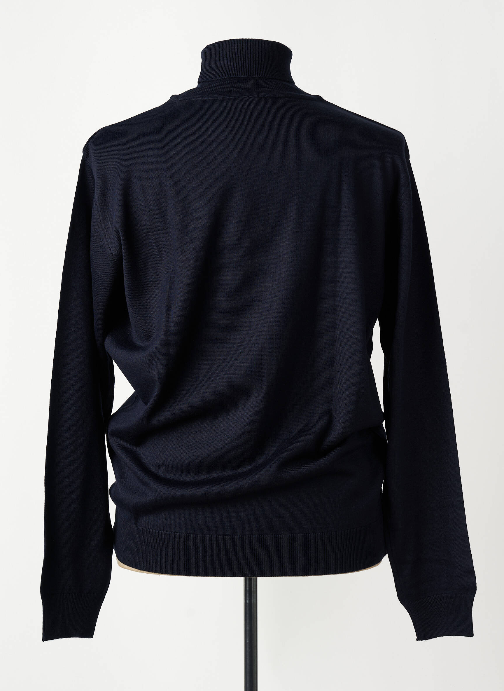 Pull col roulé coupe cintrée manches longues noir COFOX homme