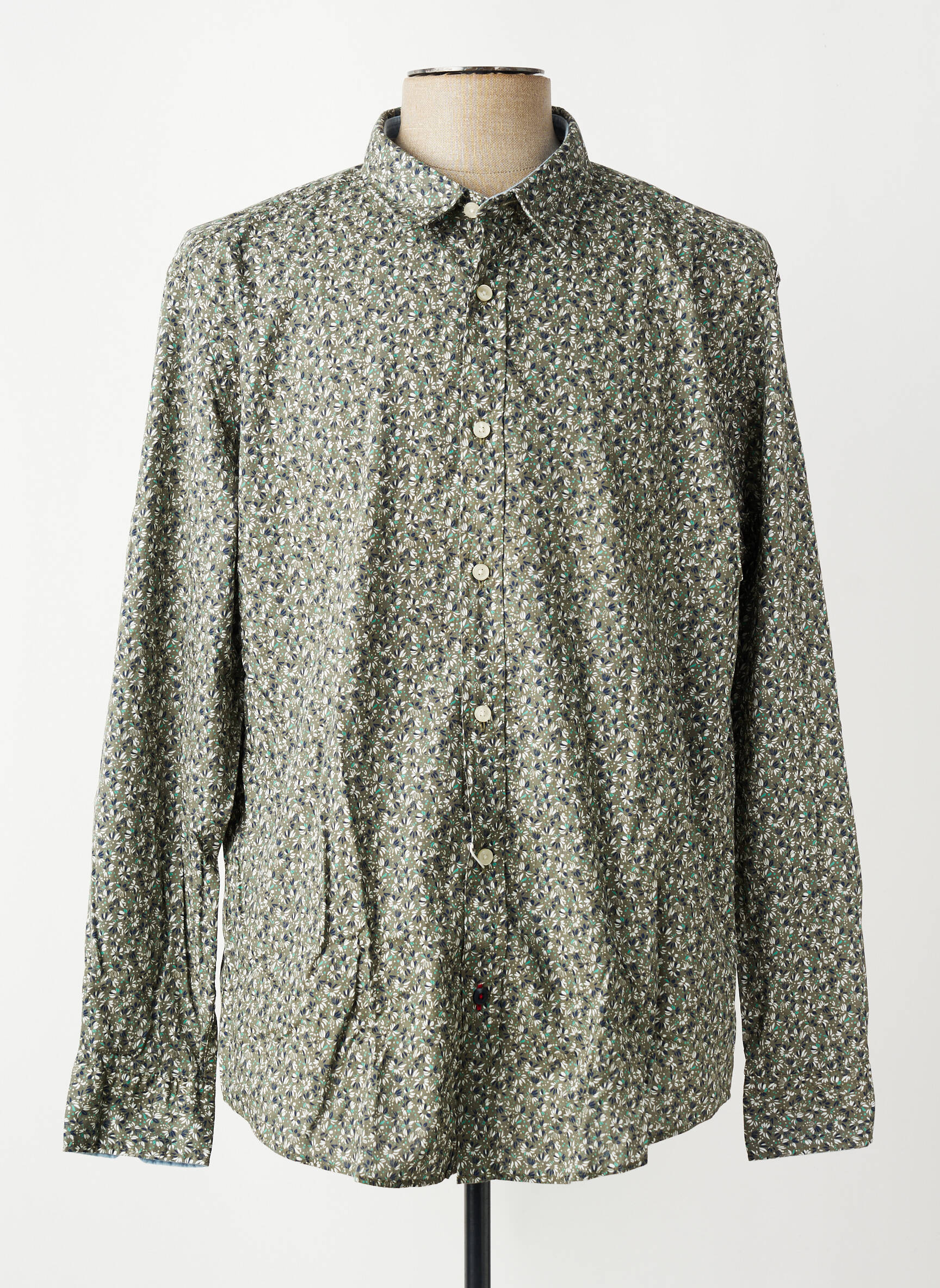 Chemise manches longues imprimé fantaisie vert OLYMP homme