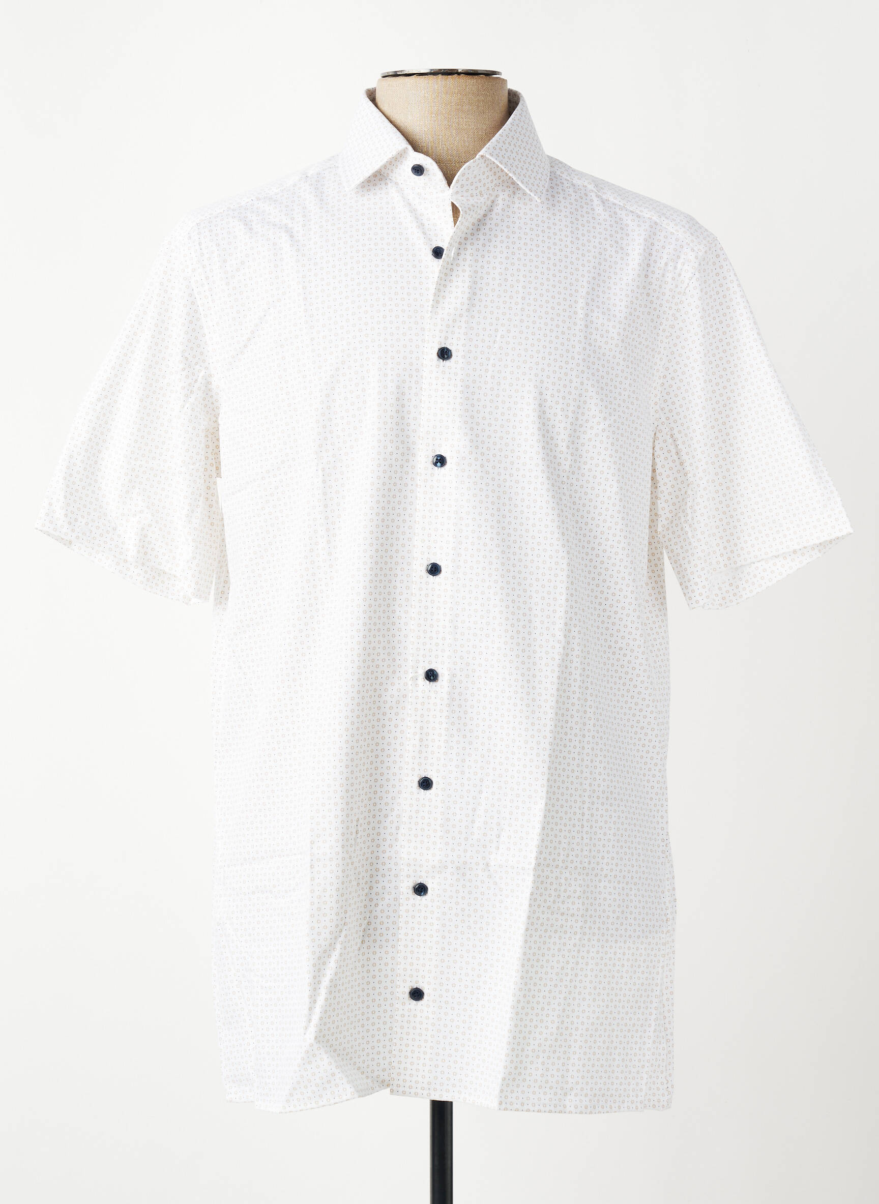 Chemise manches courtes imprimé fantaisie blanc OLYMP homme