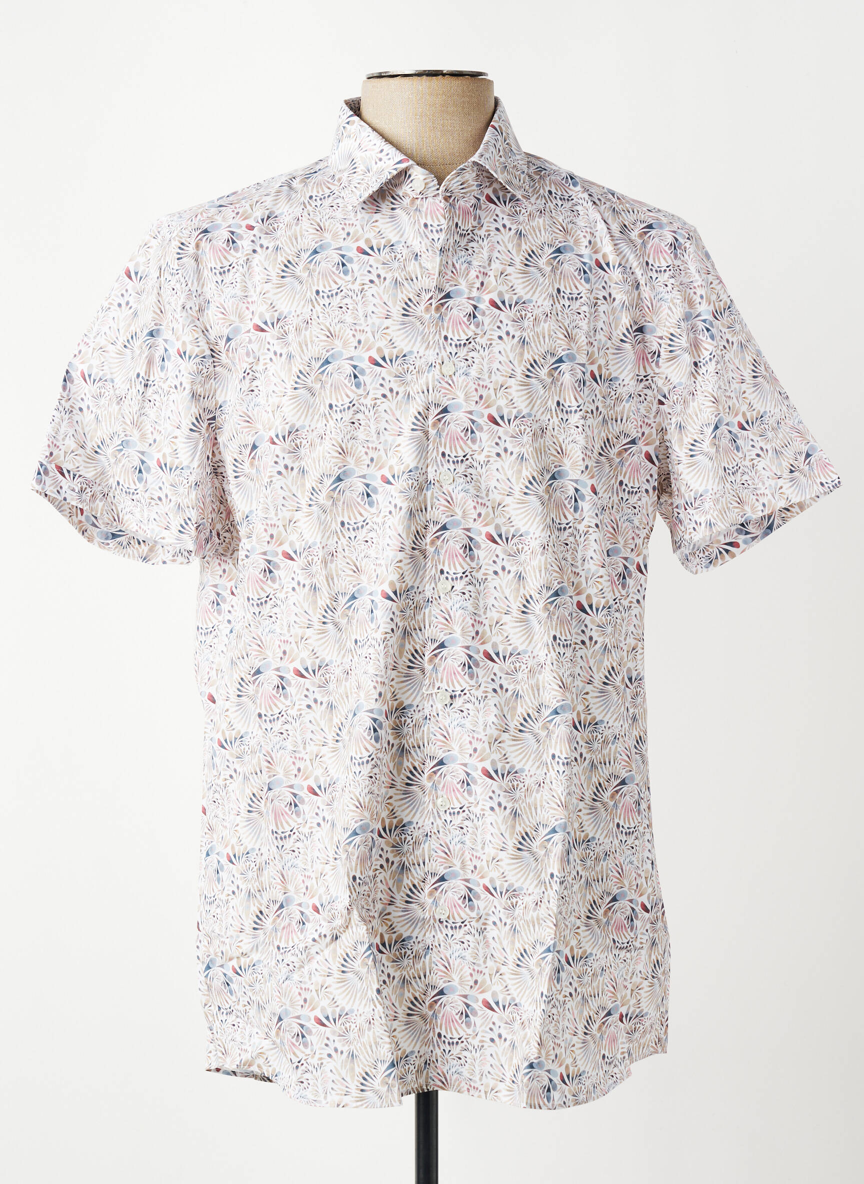 Chemise manches courtes imprimé fantaisie blanc OLYMP homme