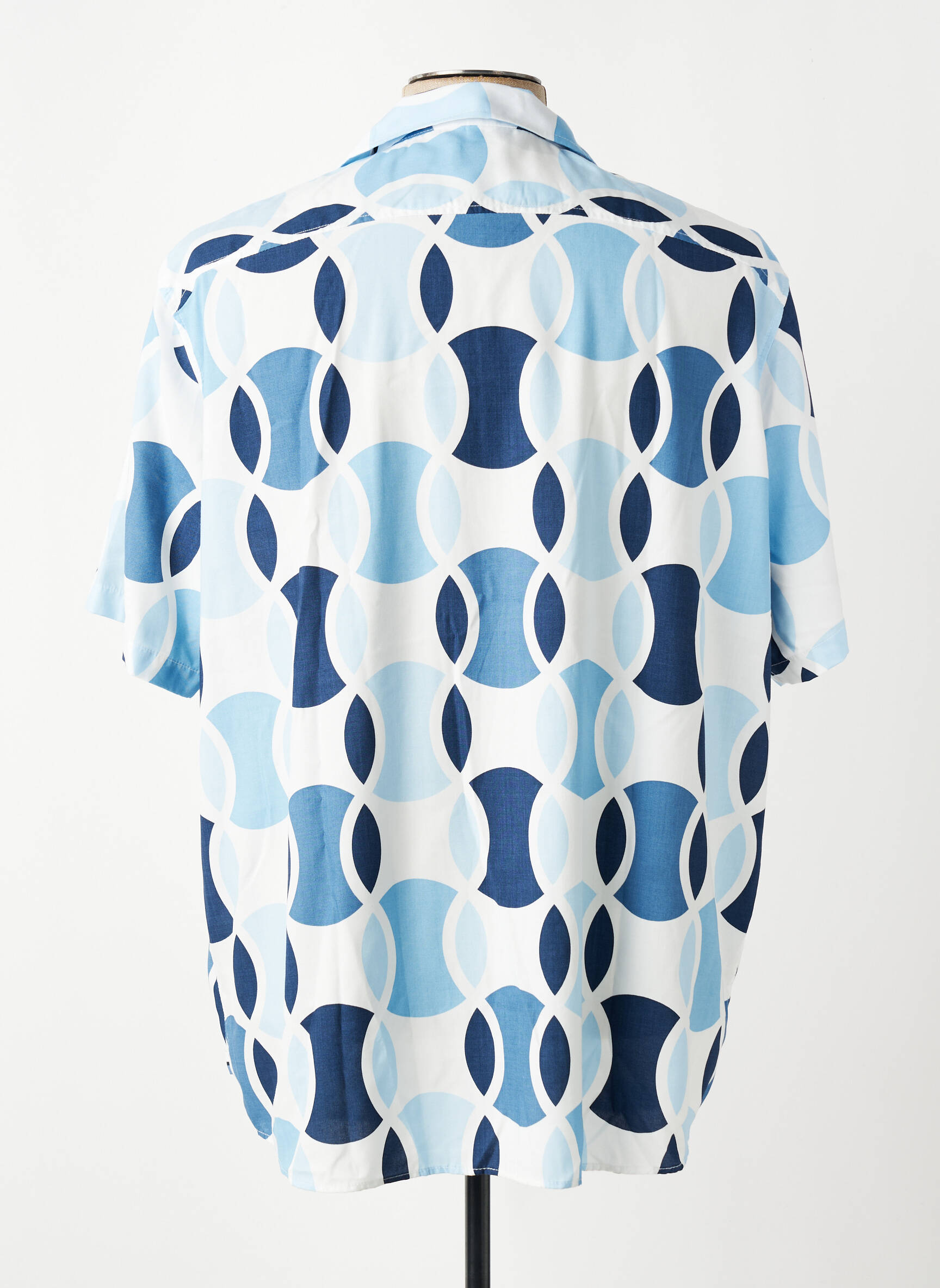 Chemise manches courtes imprimé fantaisie bleu OLYMP homme