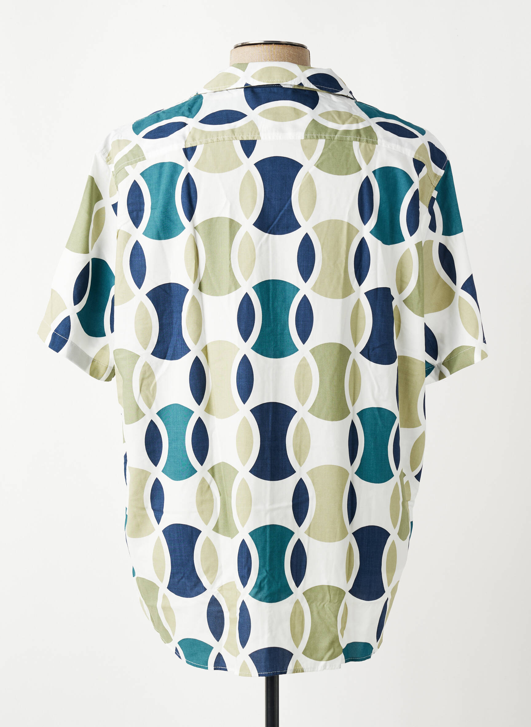 Chemise manches courtes imprimé fantaisie vert OLYMP homme