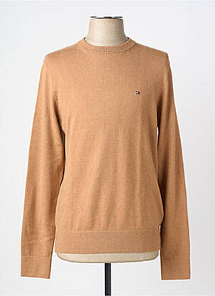 Pull stretch manches longues marron TOMMY HILFIGER homme