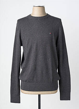 Pull stretch manches longues gris TOMMY HILFIGER homme