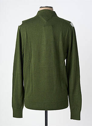 Pull tissage jacquard manches longues vert TOMMY HILFIGER homme