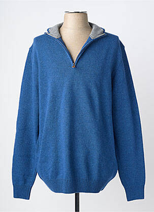 Pull stretch manches longues bleu MASSIMO BONI homme