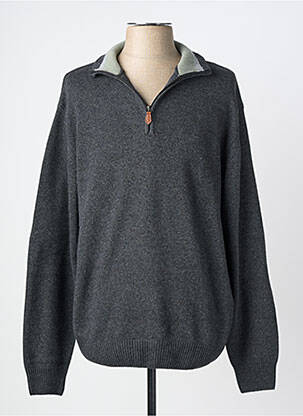 Pull tissage chiné manches longues gris MASSIMO BONI homme