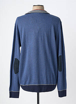 Pull tissage chiné manches longues bleu MASSIMO BONI homme
