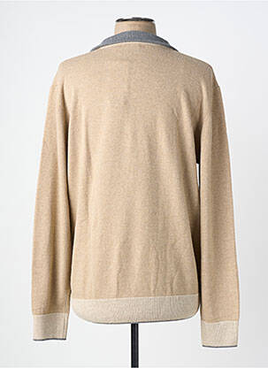 Pull tissage chiné manches longues beige MASSIMO BONI homme