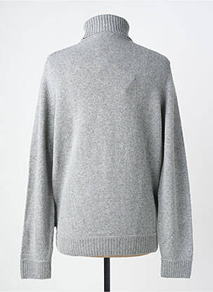 Pull col roulé stretch manches longues gris DANIEL HECHTER homme