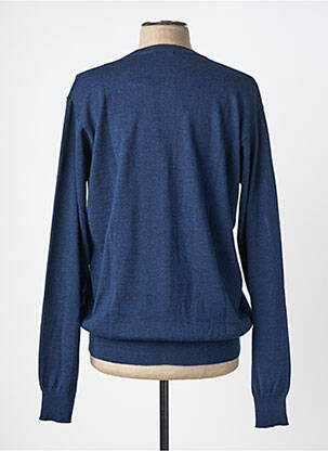Gilet manches longues col v bleu MASSIMO BONI homme