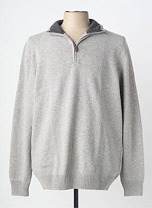 Pull tissage chiné manches longues gris MASSIMO BONI homme