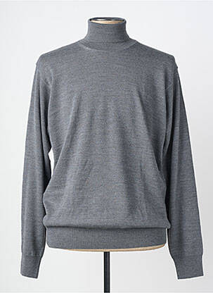Pull col roulé stretch manches longues gris MASSIMO BONI homme