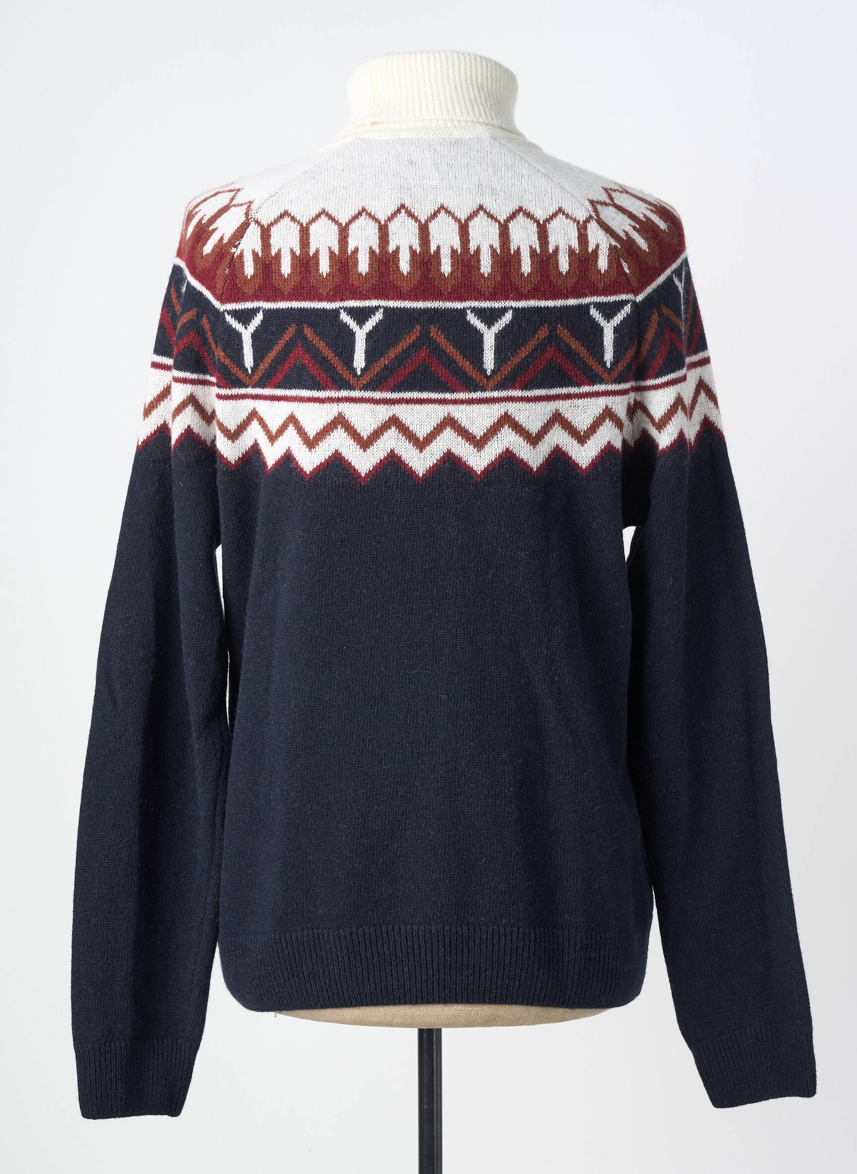Pull col roulé manches longues manches longues bleu DANIEL HECHTER homme