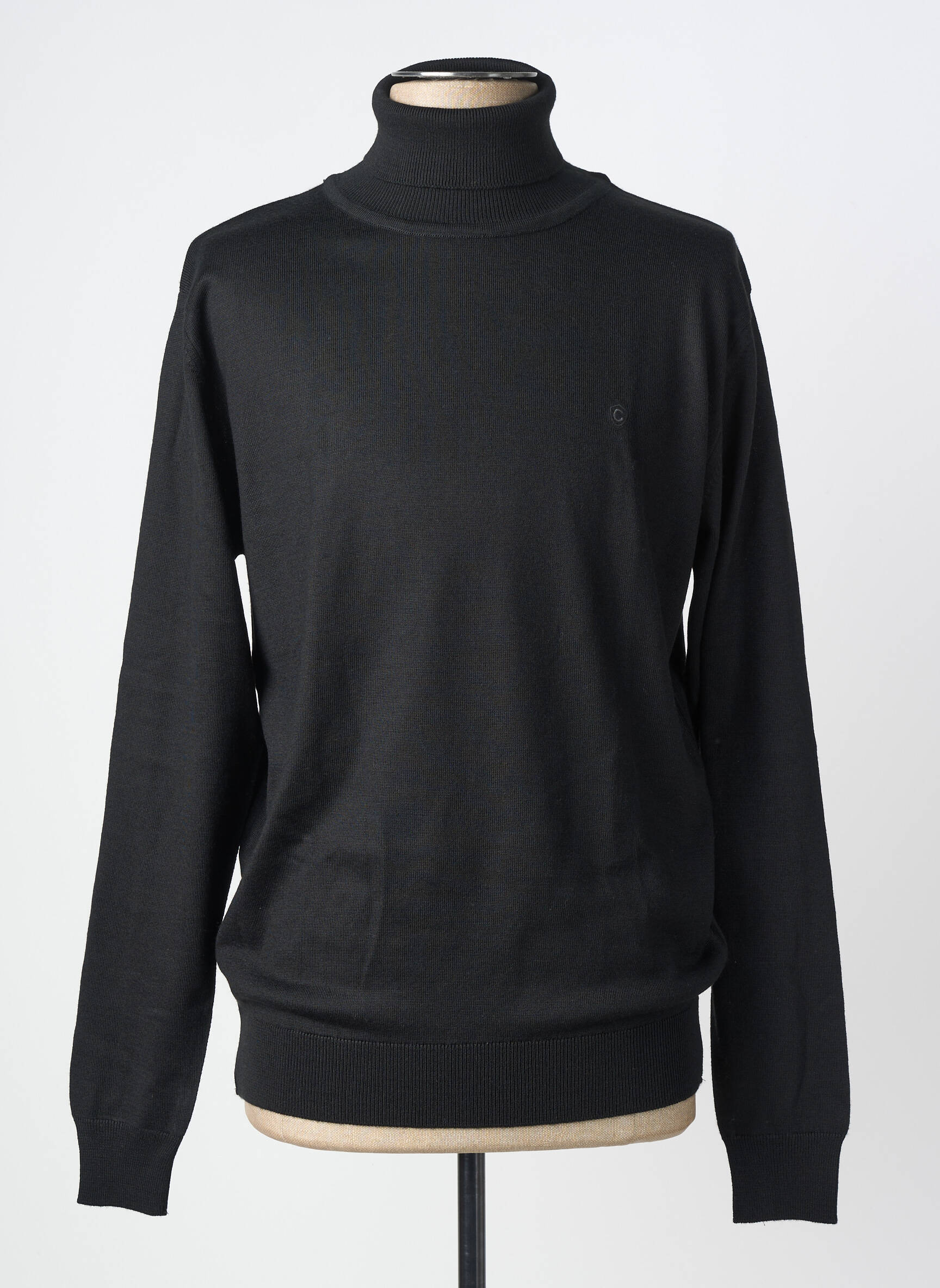 Pull col roulé stretch manches longues noir COFOX homme