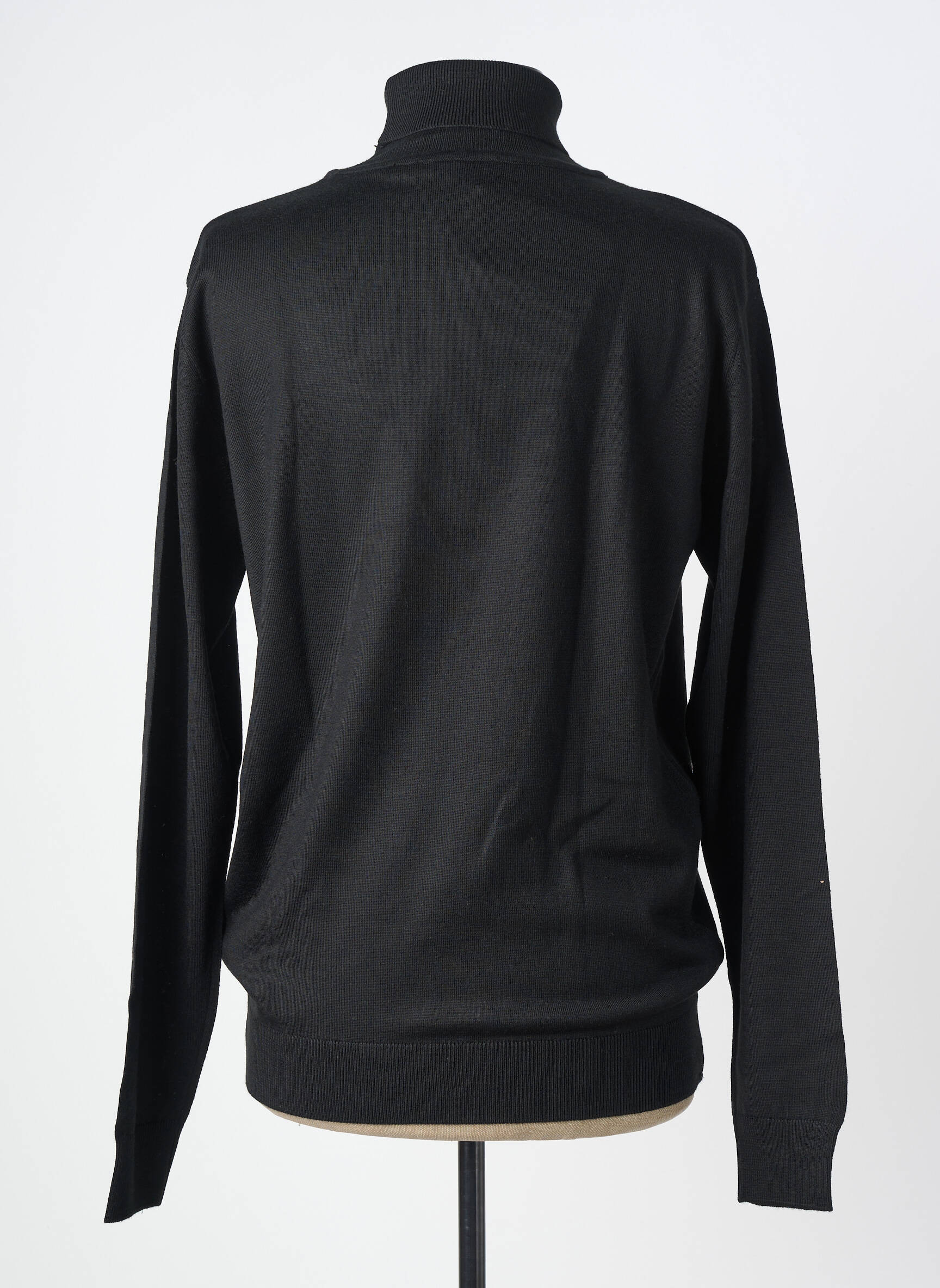Pull col roulé stretch manches longues noir COFOX homme
