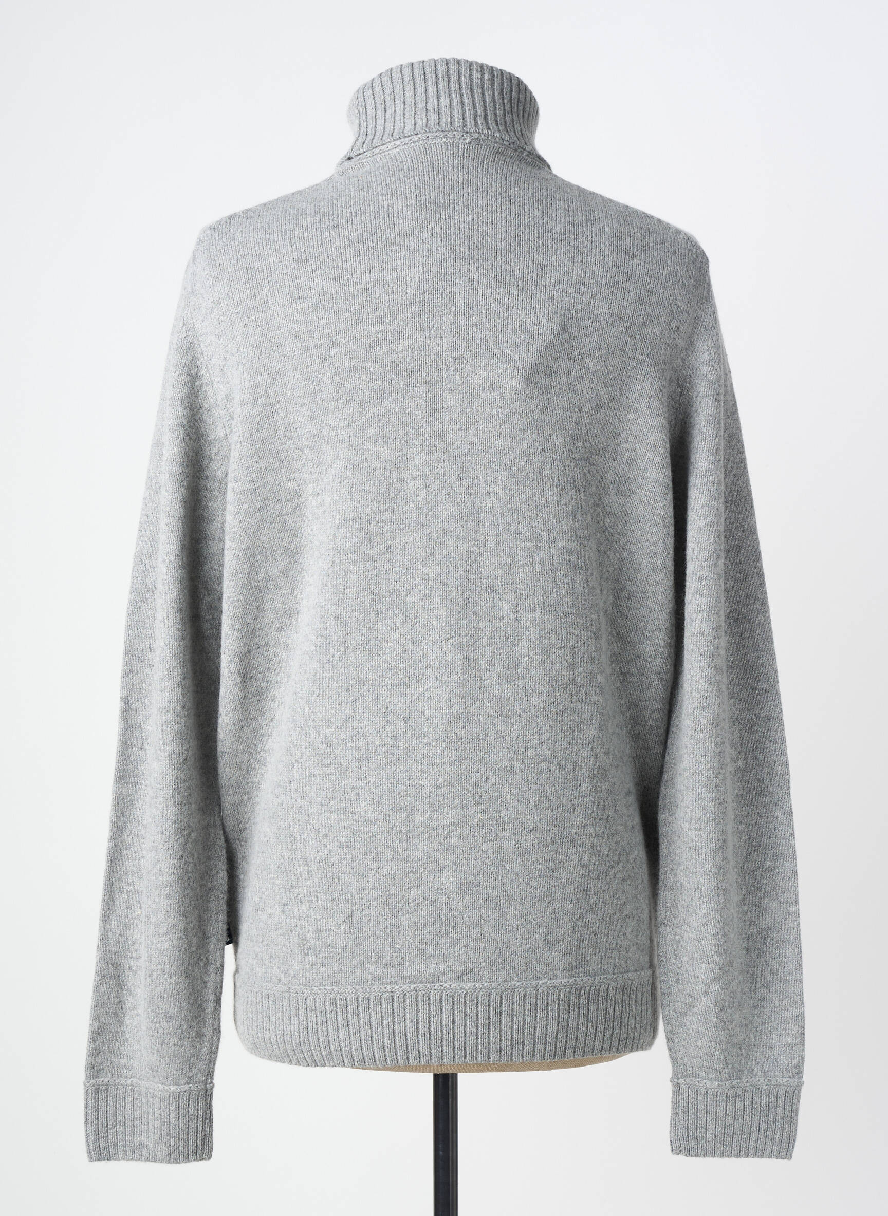 Pull col roulé stretch manches longues gris DANIEL HECHTER homme