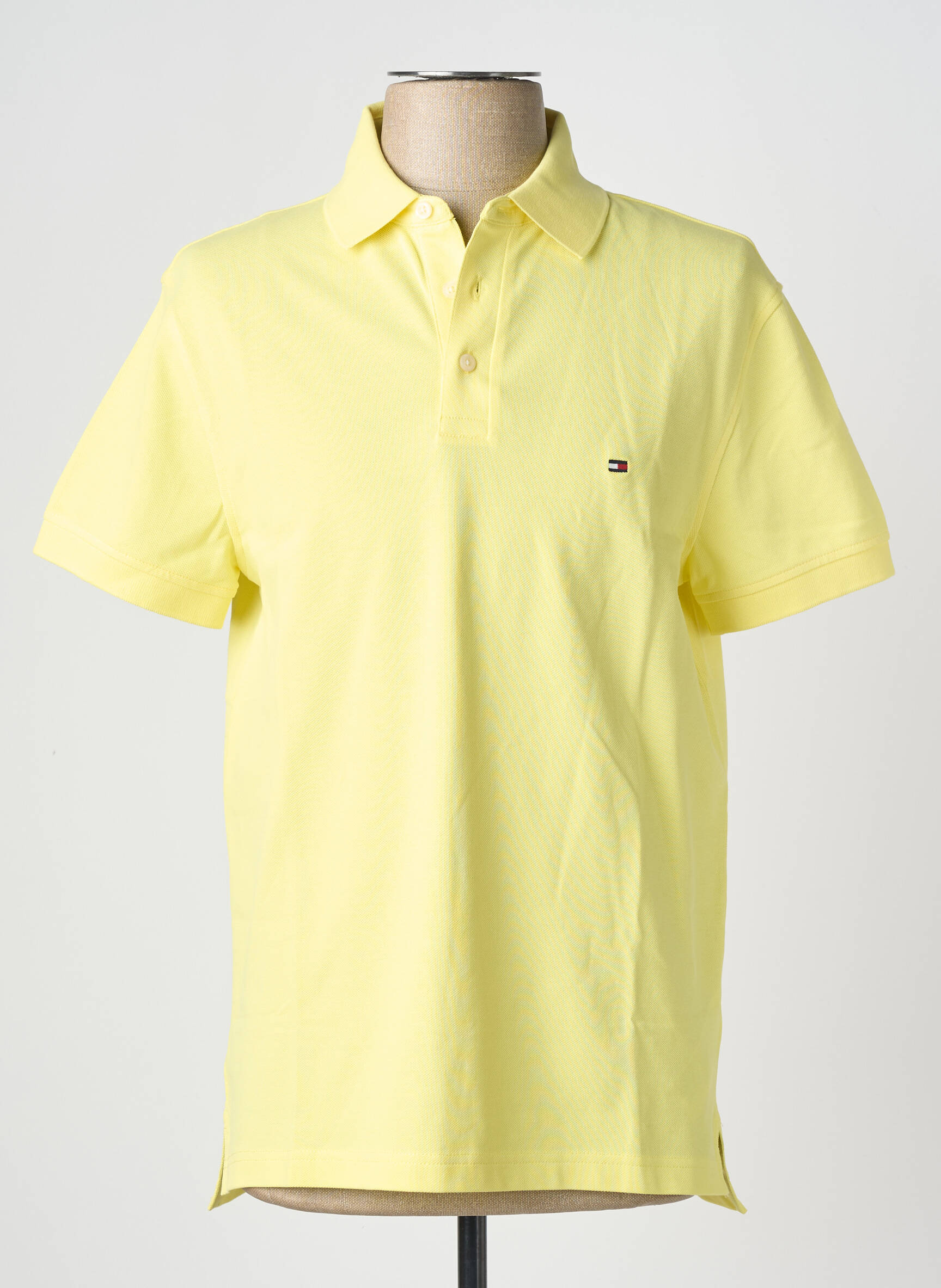 Polo stretch manches courtes jaune TOMMY HILFIGER homme