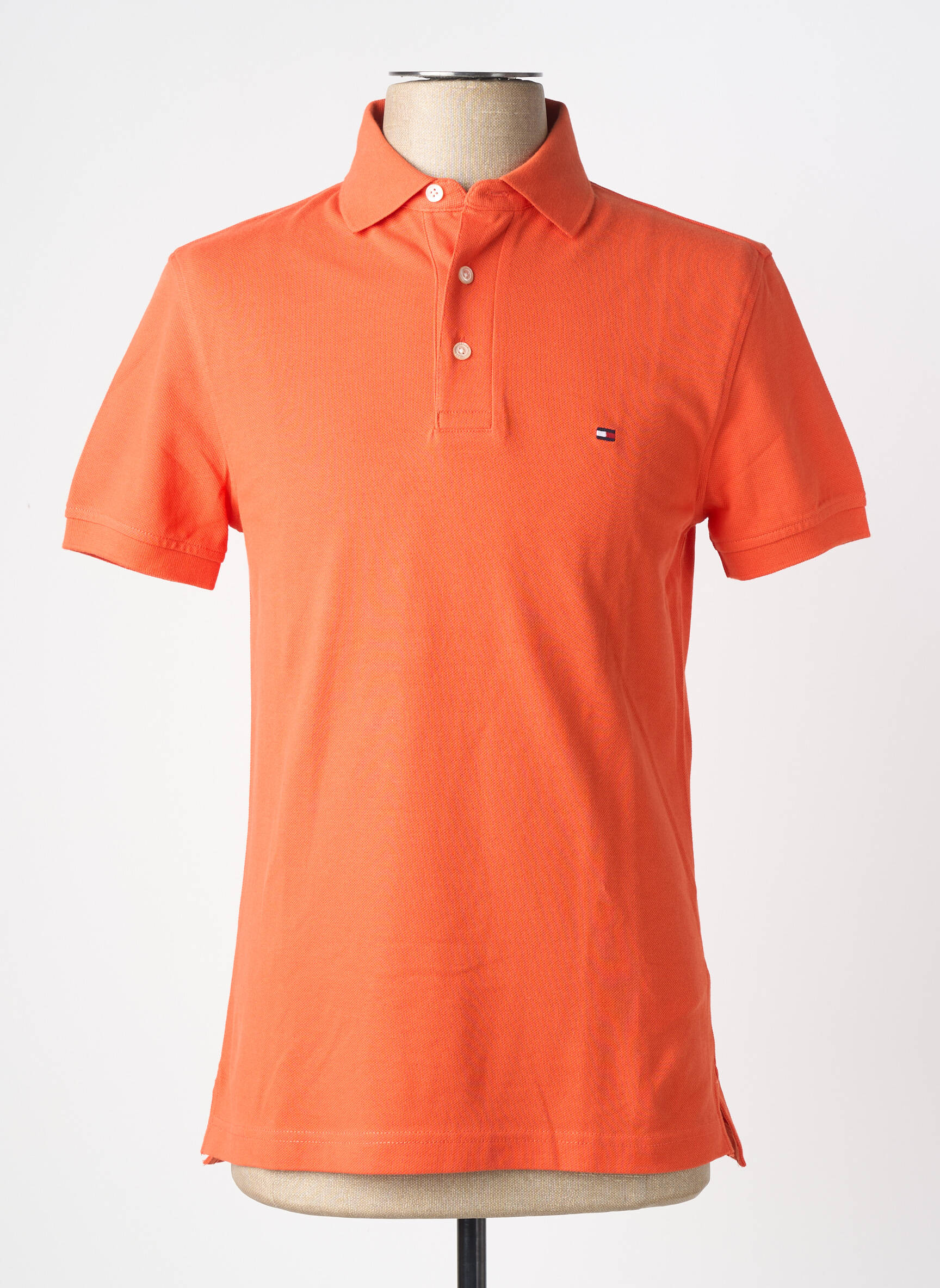 Polo stretch manches courtes orange TOMMY HILFIGER homme